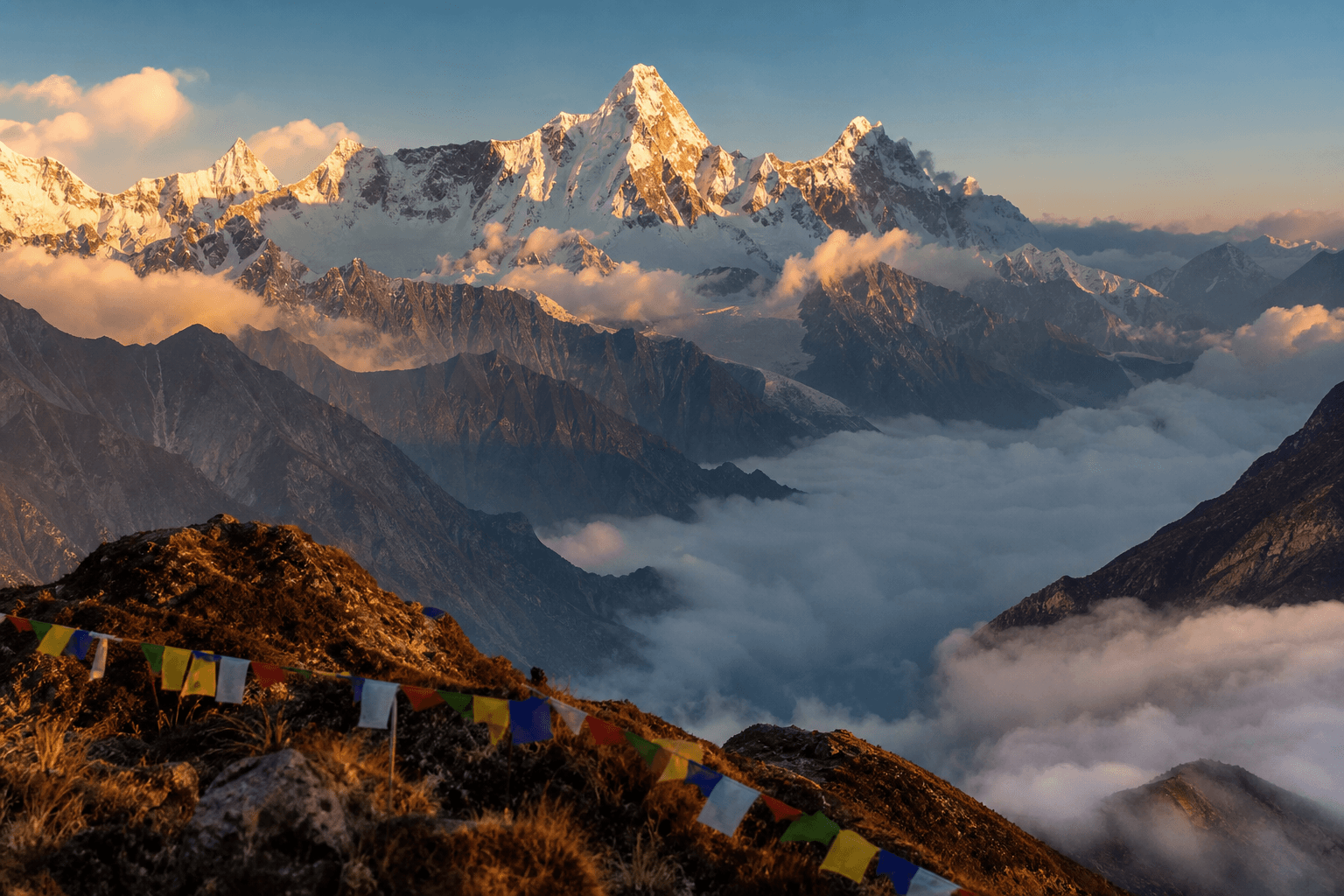 Mountain trails in Nepal
