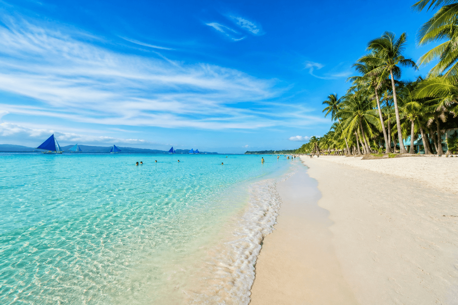 Crystal-clear tropical beach in the Philippines